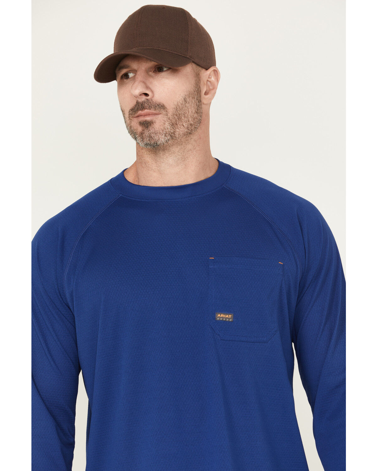 Image #3 - Ariat Men's Rebar Heat Fighter Work Hard Long Sleeve Pocket Work Shirt, Medium Blue, hi-res