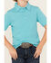 Image #2 - Rock & Roll Denim Boys' Striped Print Short Sleeve Polo Shirt, Teal, hi-res