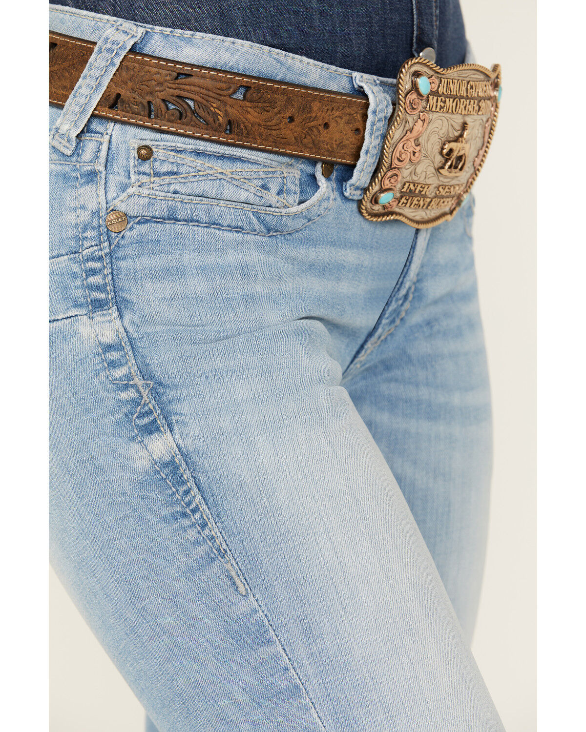 Image #2 - Ariat Women's Nebraska Light Wash Mid Rise Hope Stretch Bootcut Jeans, , hi-res