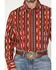 Image #3 - Wrangler Men's Checotah Southwestern Print Long Sleeve Snap Western Shirt, Red, hi-res