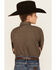 Image #4 - Cinch Boys' Geo Print Long Sleeve Button-Down Western Shirt, Brown, hi-res