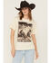 Image #1 - Shyanne Women's Give 'Em Hell Short Sleeve Boyfriend Graphic Tee, Natural, hi-res