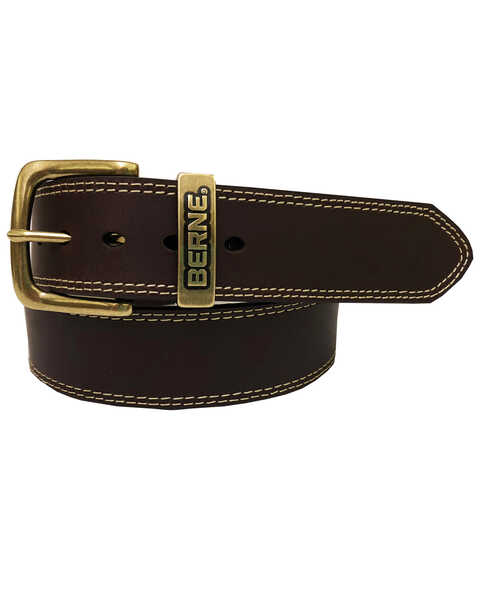 Berne Men's Buffalo Leather Belt , Brown, hi-res