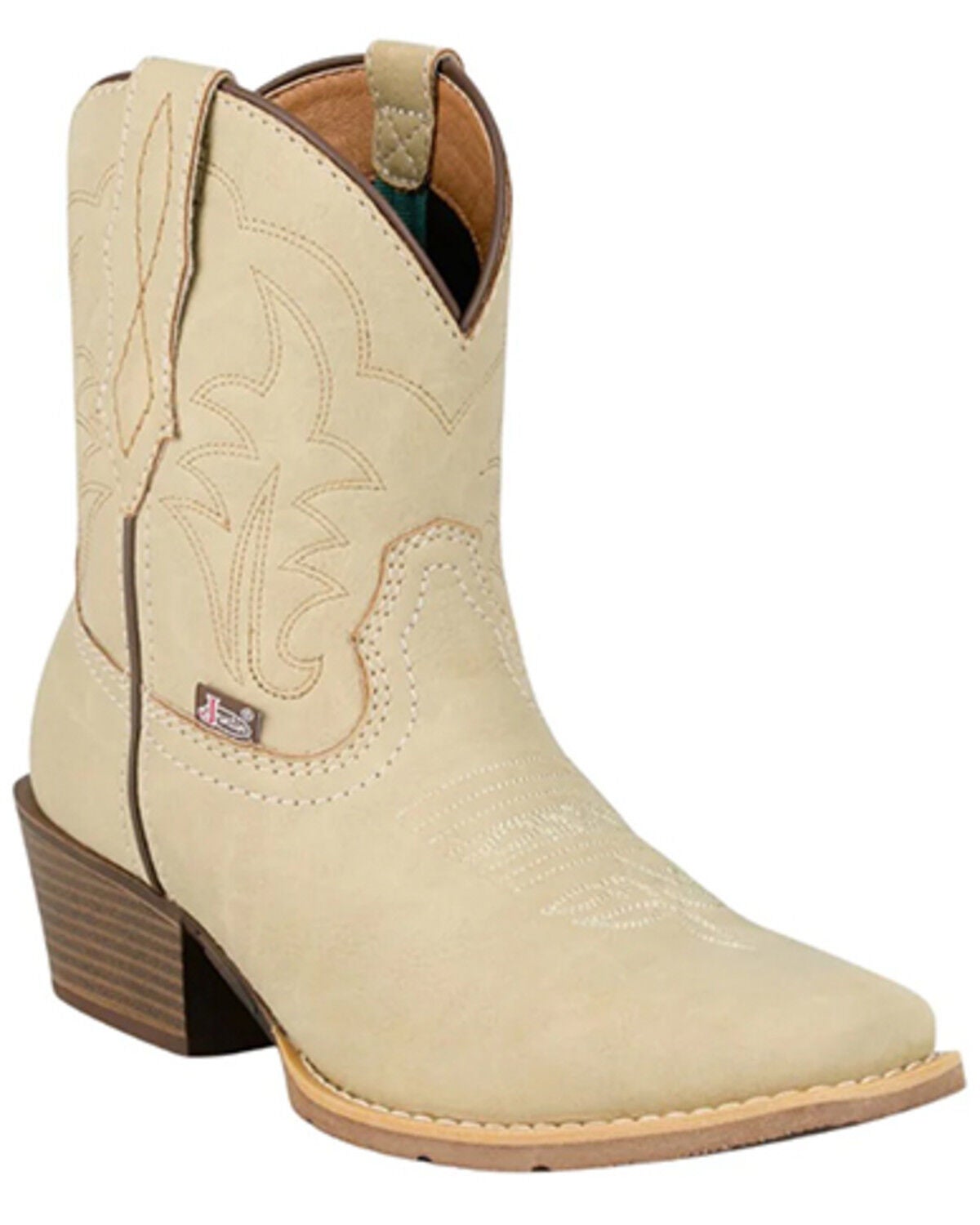 Image #1 - Justin Women's Dee Western Booties - Square Toe, Ivory, hi-res