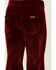 Image #4 - Rock & Roll Denim Girls' Velvet Stretch Button Flare Jeans, Red, hi-res