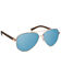 Image #1 - Hobie Broad Shiny Gold & Gray PC Polarized Sunglasses, Gold, hi-res