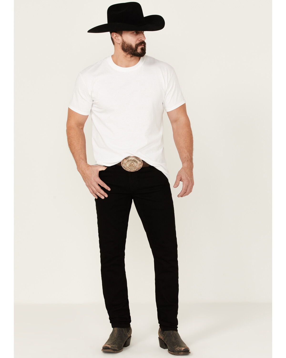 Image #1 - Cody James Men's Fresian Dark Wash Stretch Tapered Slim Straight Jeans, Black, hi-res