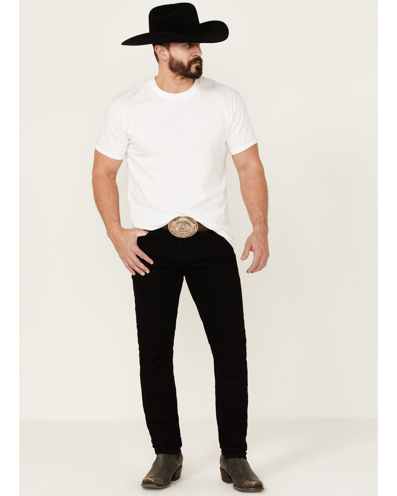 Cody James Men's Fresian Dark Wash Stretch Tapered Slim Straight Jeans , Black, hi-res