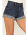 Image #2 - Shyanne Women's Double Barrel Dark Wash High Rise Shorts, Dark Wash, hi-res