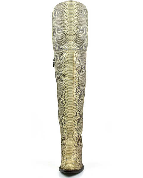 Image #4 - Dan Post Women's Natural Python Exotic Tall Western Boot - Snip Toe , , hi-res