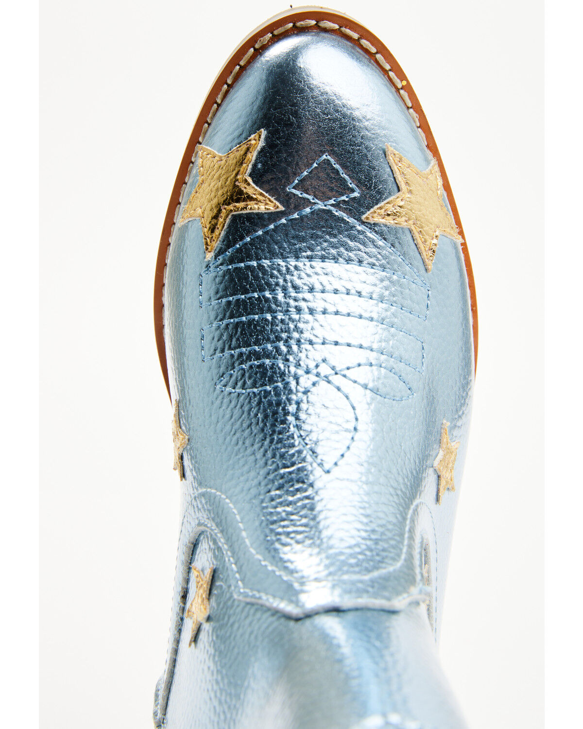 Image #6 - Wild + Rae Girls' Stars Western Boots - Round Toe, Blue, hi-res