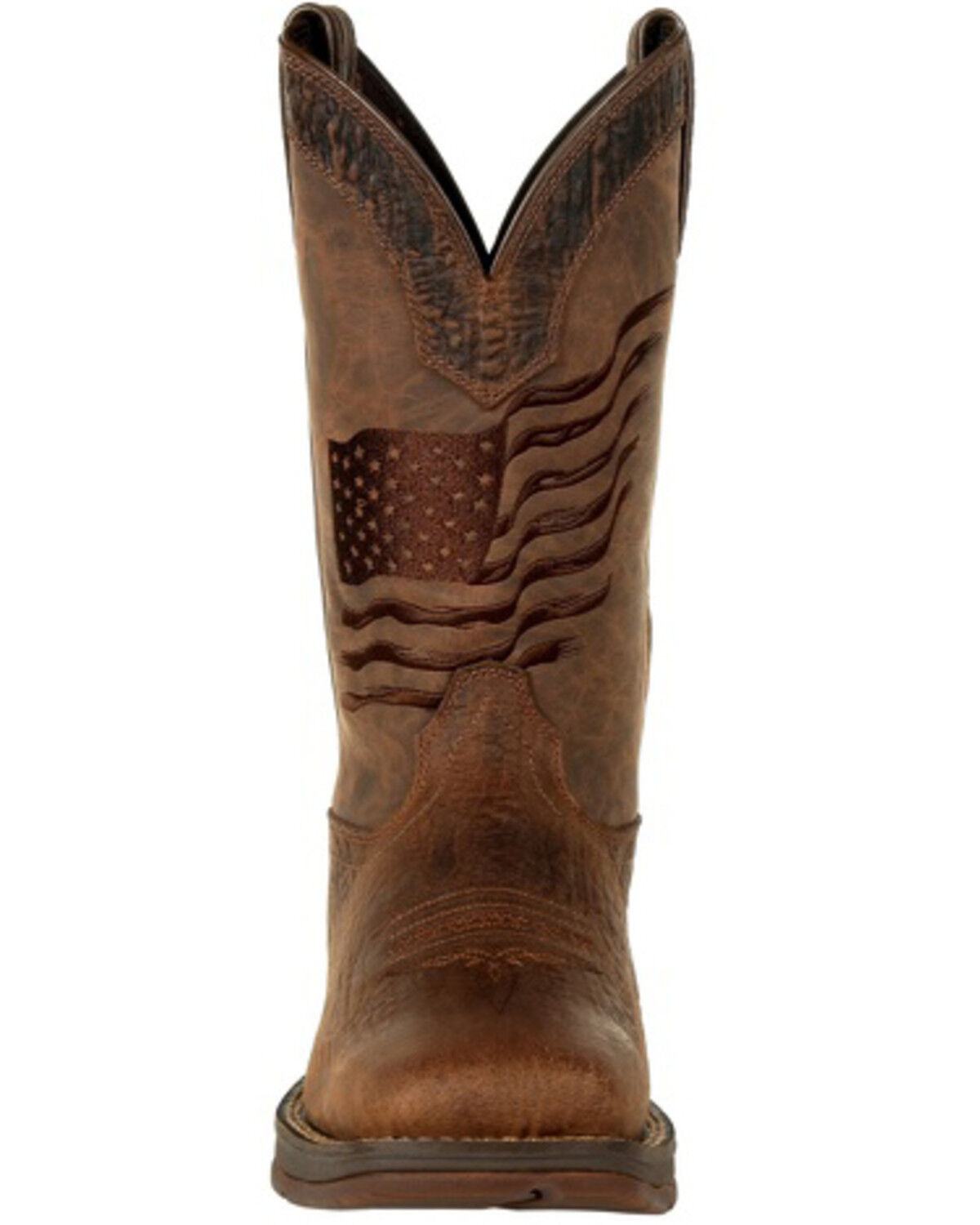 Image #5 - Durango Men's Rebel Brown Flag Western Performance Boots - Square Toe, Brown, hi-res