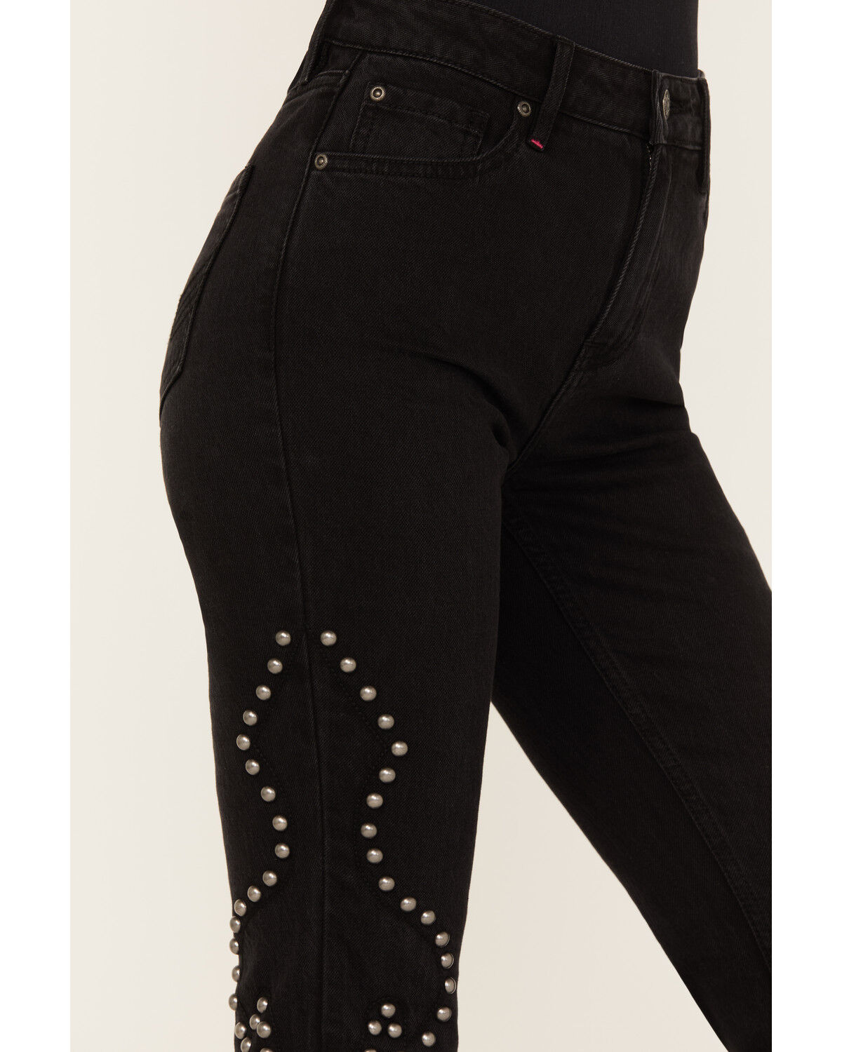 Image #2 - Idyllwind Women's Alameda High Risin Studded Stretch Flare Jeans, Black, hi-res