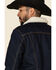 Image #6 - Levi's Men's Juniper Sherpa Lined Trucker Denim Jacket, Dark Blue, hi-res