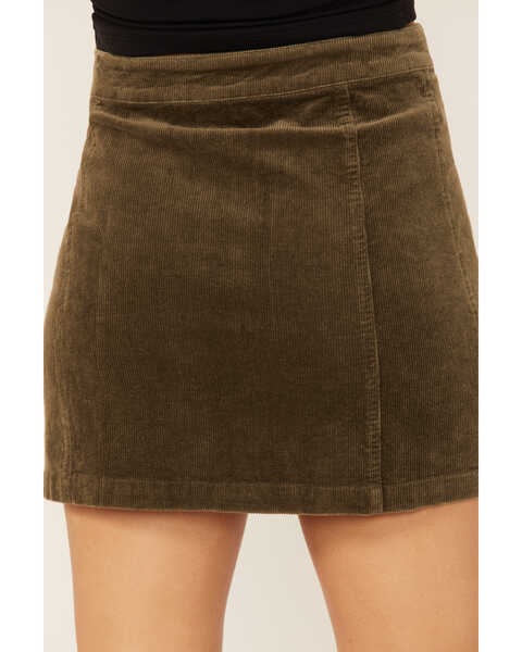 Image #4 - Wishlist Women's Olive Side Button Corduroy Mini Skirt, Olive, hi-res
