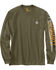 Image #1 - Carhartt Men's Workwear Saw Graphic Long Sleeve Work T-Shirt - Tall, Green, hi-res