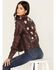 Image #1 - Mauritius Women's Christy Scatter Star Leather Jacket , Burgundy, hi-res