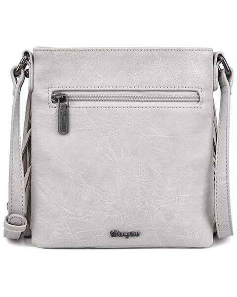 Image #3 - Wrangler Women's Leather Fringe Denim Jean Pocket Crossbody Bag, Beige, hi-res