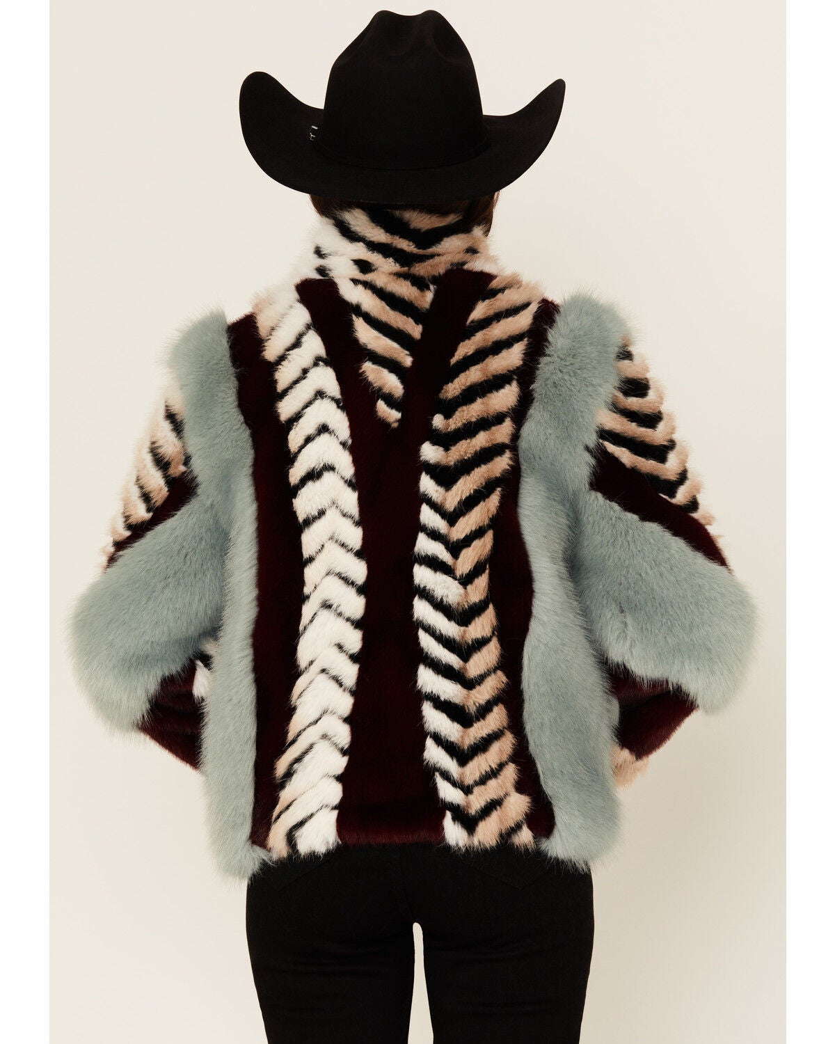 Azalea Wang Women's Inez Striped Faux Fur Jacket - Country Outfitter