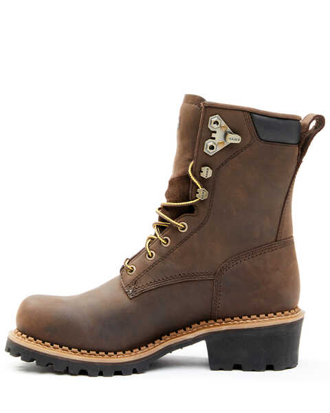 Image #3 - Hawx Men's 8" Waterproof Logger Boots - Soft Toe, Brown, hi-res