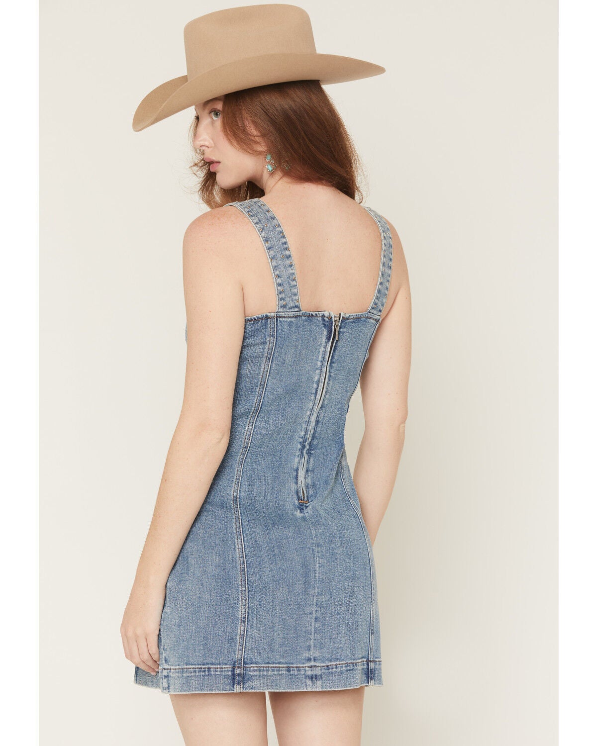 Image #4 - Shyanne Women's Gale Embellished Denim Mini Dress, Medium Wash, hi-res
