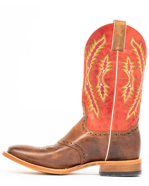 Cody James Men's Red Leather Western Boots - Wide Square Toe, Red/brown, hi-res