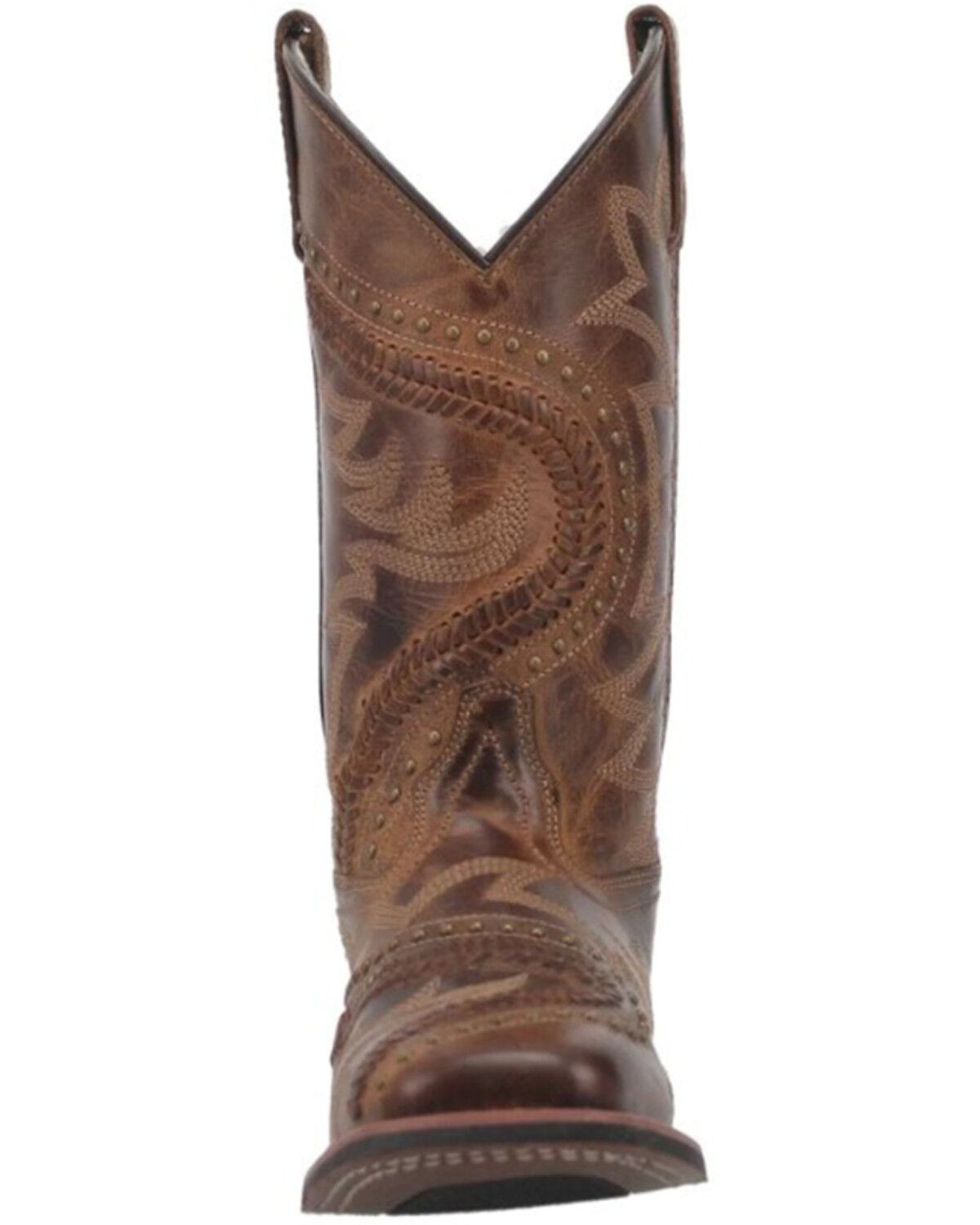 Image #4 - Laredo Women's Charli Performance Western Boots - Broad Square Toe, Distressed Brown, hi-res