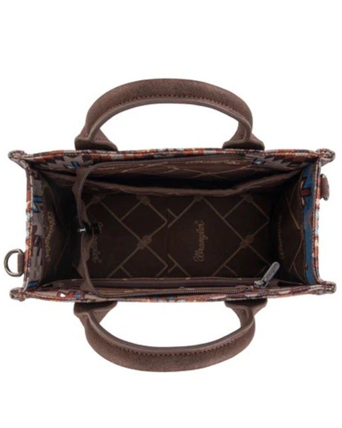 Image #3 - Wrangler Women's Southwestern Print Canvas Crossbody Bag, Coffee, hi-res