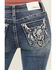 Image #2 - Grace In LA Women's Medium Wash Mid Rise Embroidered Bootcut Stretch Denim Jeans, Medium Wash, hi-res
