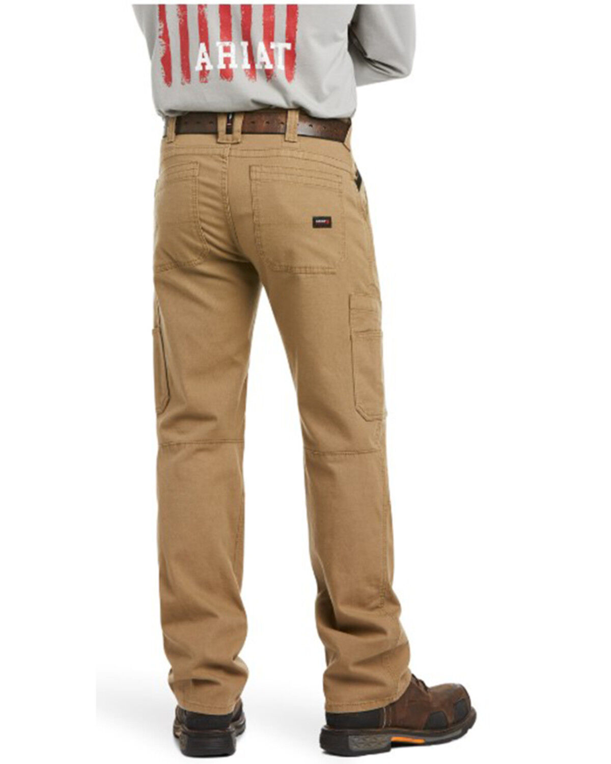Image #2 - Ariat Men's FR M5 Duralight Stretch Canvas Straight Work Pants - Big, Beige, hi-res