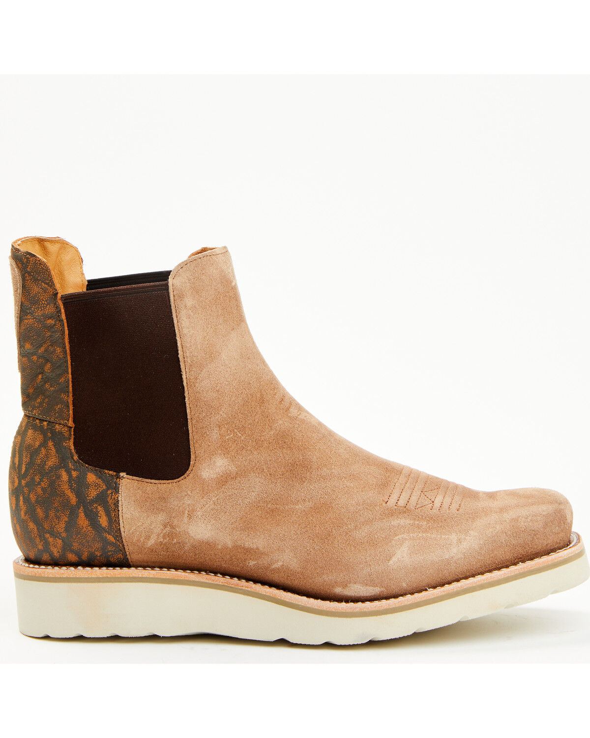Image #2 - Horse Power Suede Chelsea Boots - Square Toe, Tan, hi-res