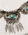 Shyanne Women's Wild Soul Feather Fringe Bib Necklace, Silver, hi-res
