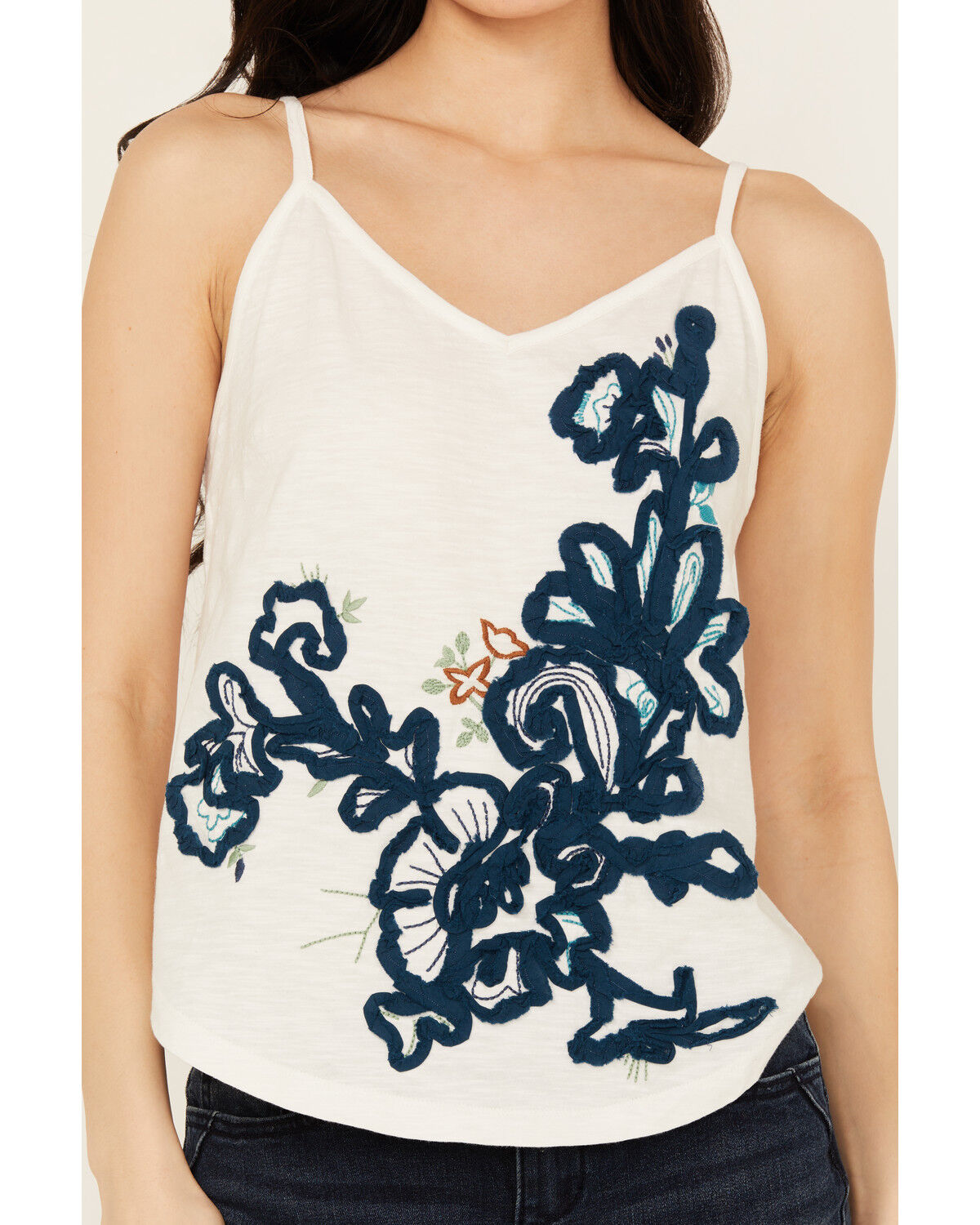 Image #3 - Shyanne Women's Floral Embroidered Tank, White, hi-res