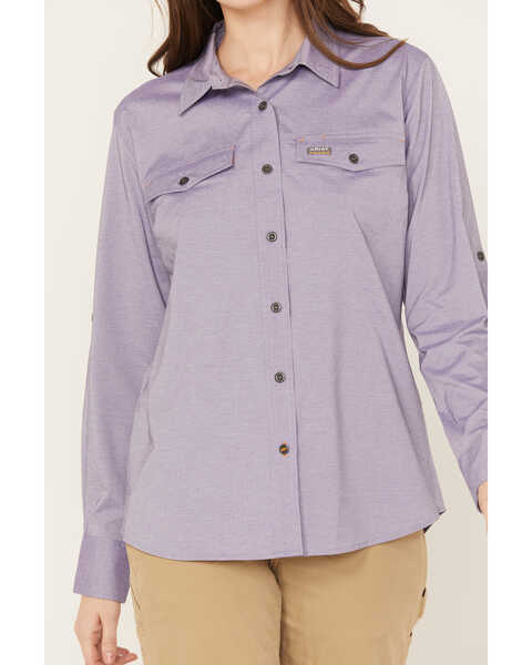 Image #3 - Ariat Women's Rebar VentTEK Long Sleeve Button Down Work Shirt, Lavender, hi-res