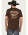 Image #1 - Rock & Roll Denim Men's Bronc Rider Short Sleeve Graphic T-Shirt, Dark Brown, hi-res