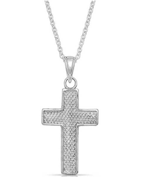 Image #2 - Montana Silversmiths Women's Captured In The Faith Cross Necklace, Silver, hi-res