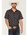 Image #1 - Cody James Men's Stars & Flags Short Sleeve Button-Down Stretch Western Shirt, Black, hi-res