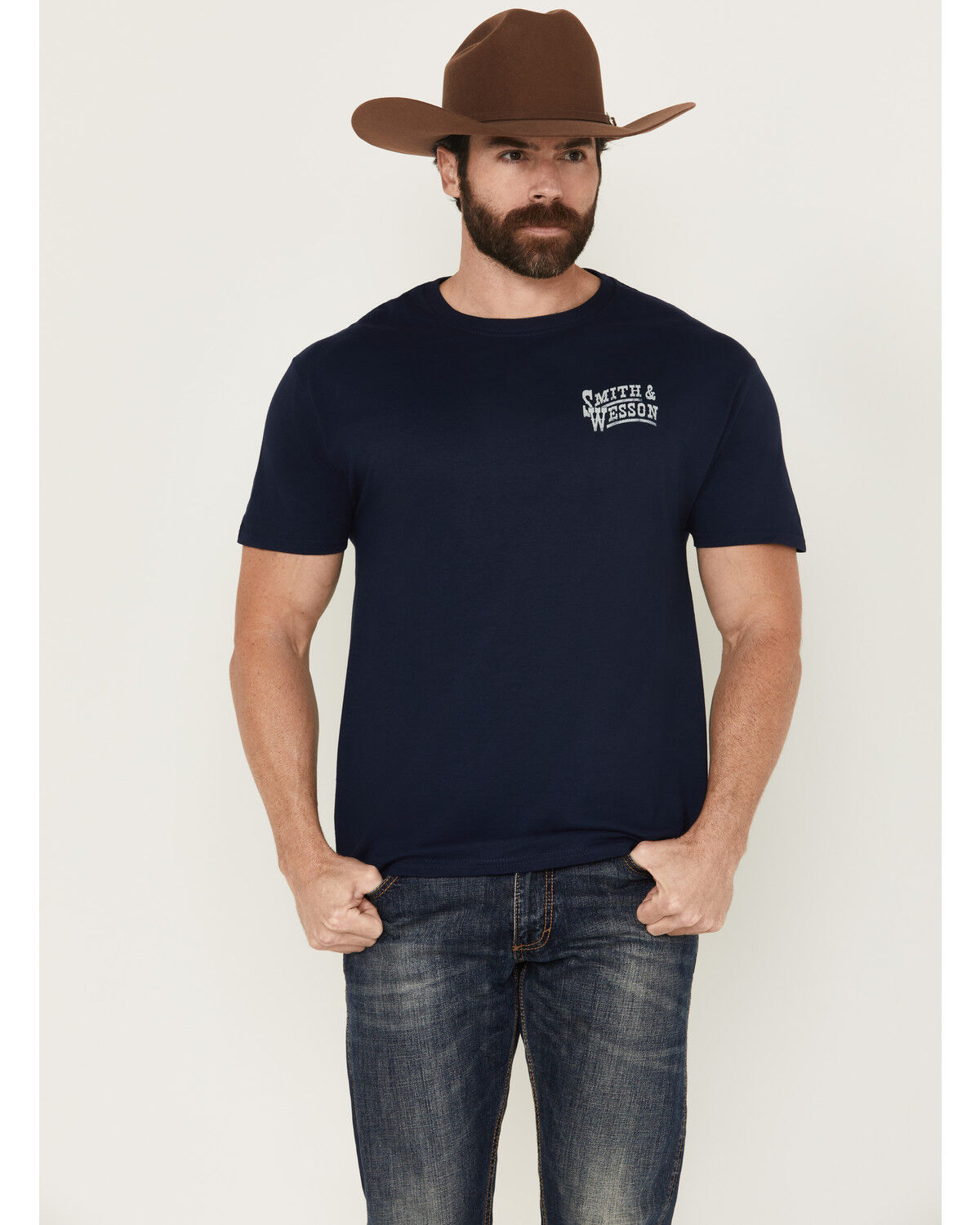Image #1 - Smith & Wesson Men's Eagle Shirt Sleeve Graphic T-Shirt, Navy, hi-res