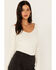 Image #2 - Shyanne Women's Ribbed Sweater Top, Off White, hi-res