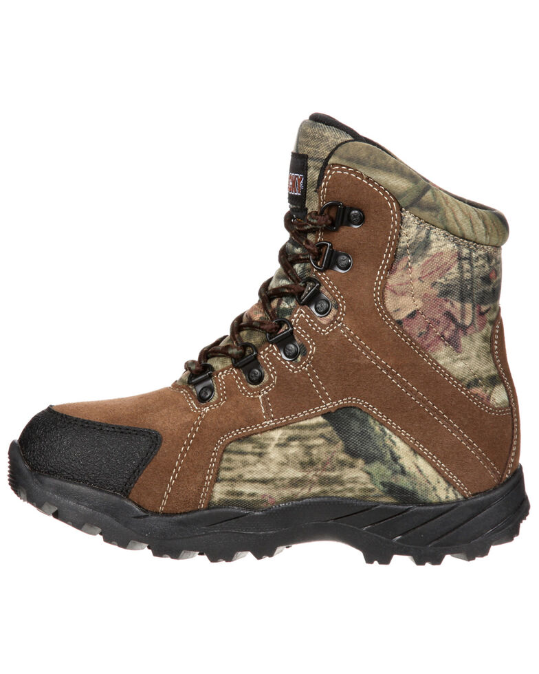Rocky Boys' Hunting Waterproof Insulated Boots, Brown, hi-res