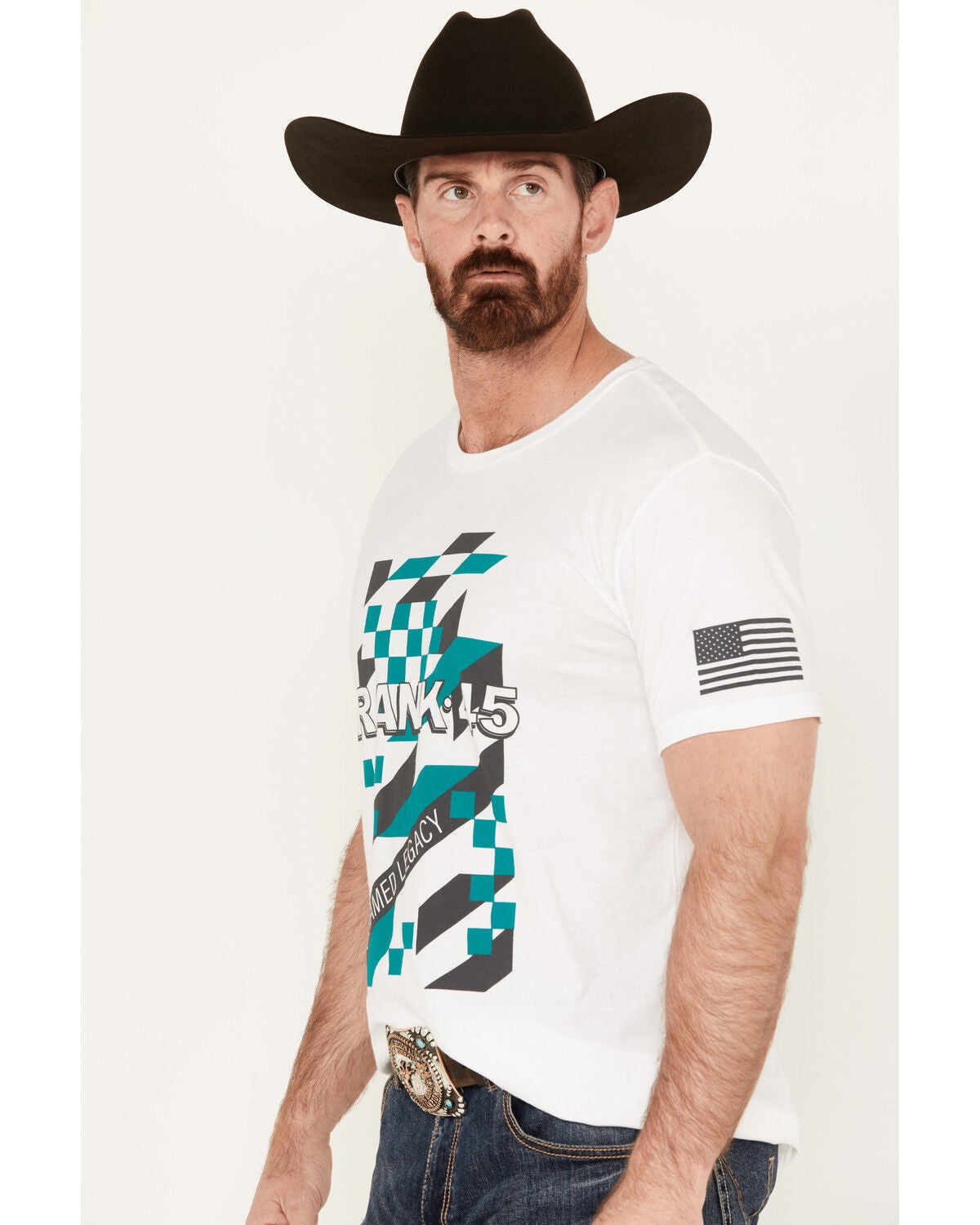 Image #2 - RANK 45&reg; Men's Logo Graphic Short Sleeve T-Shirt, Light Blue, hi-res