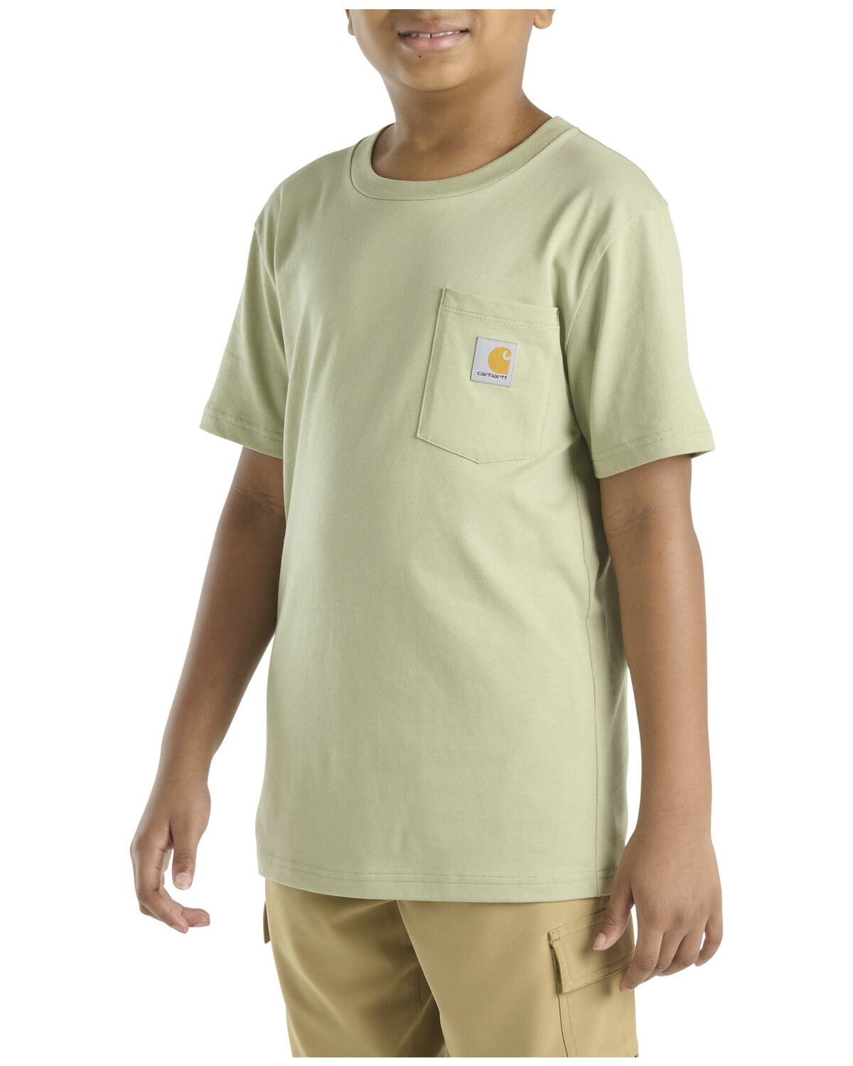 Image #1 - Carhartt Boys' Solid Short Sleeve Pocket T-Shirt, Green, hi-res
