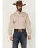 Image #1 - Cinch Men's Geo Print Long Sleeve Button-Down Stretch Western Shirt, Cream, hi-res