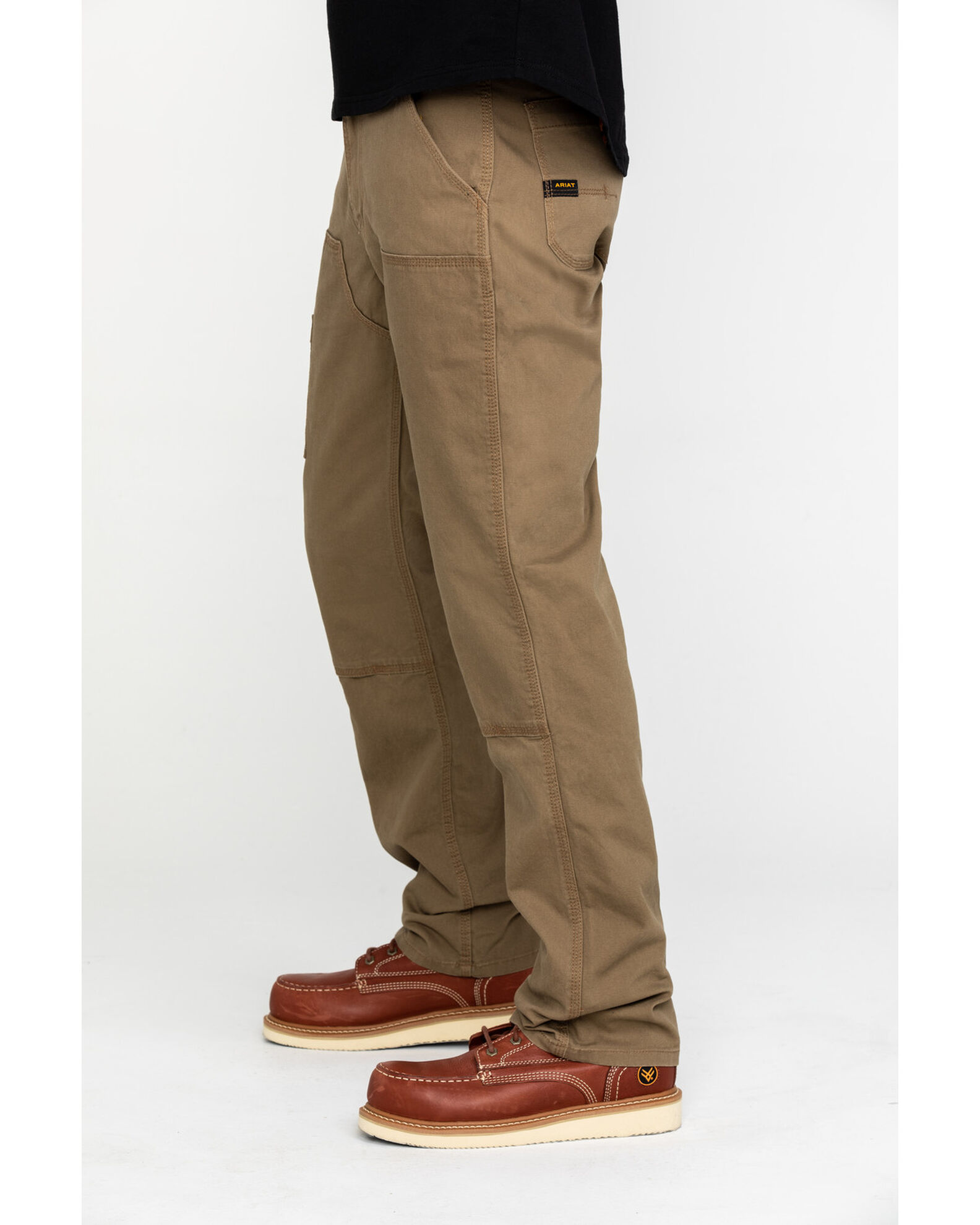 Image #3 - Ariat Men's Khaki Rebar M4 Made Tough Durastretch Double Front Straight Work Pants - Big, Beige/khaki, hi-res