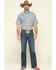 Tuf Cooper Men's Competition White Stretch Paisley Print Short Sleeve Western Shirt , Blue, hi-res
