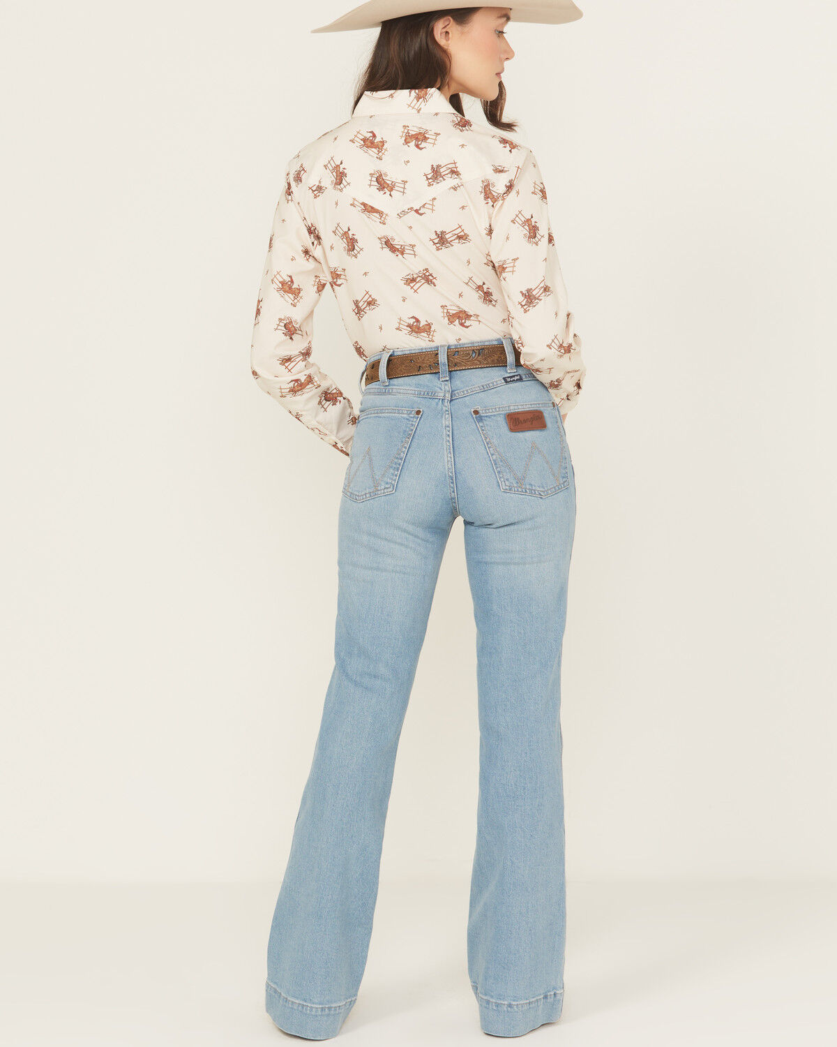 Image #3 - Wrangler Retro Women's Jordyn Medium Wash Mid Rise Bailey Trouser Stretch Denim Jeans, Medium Wash, hi-res