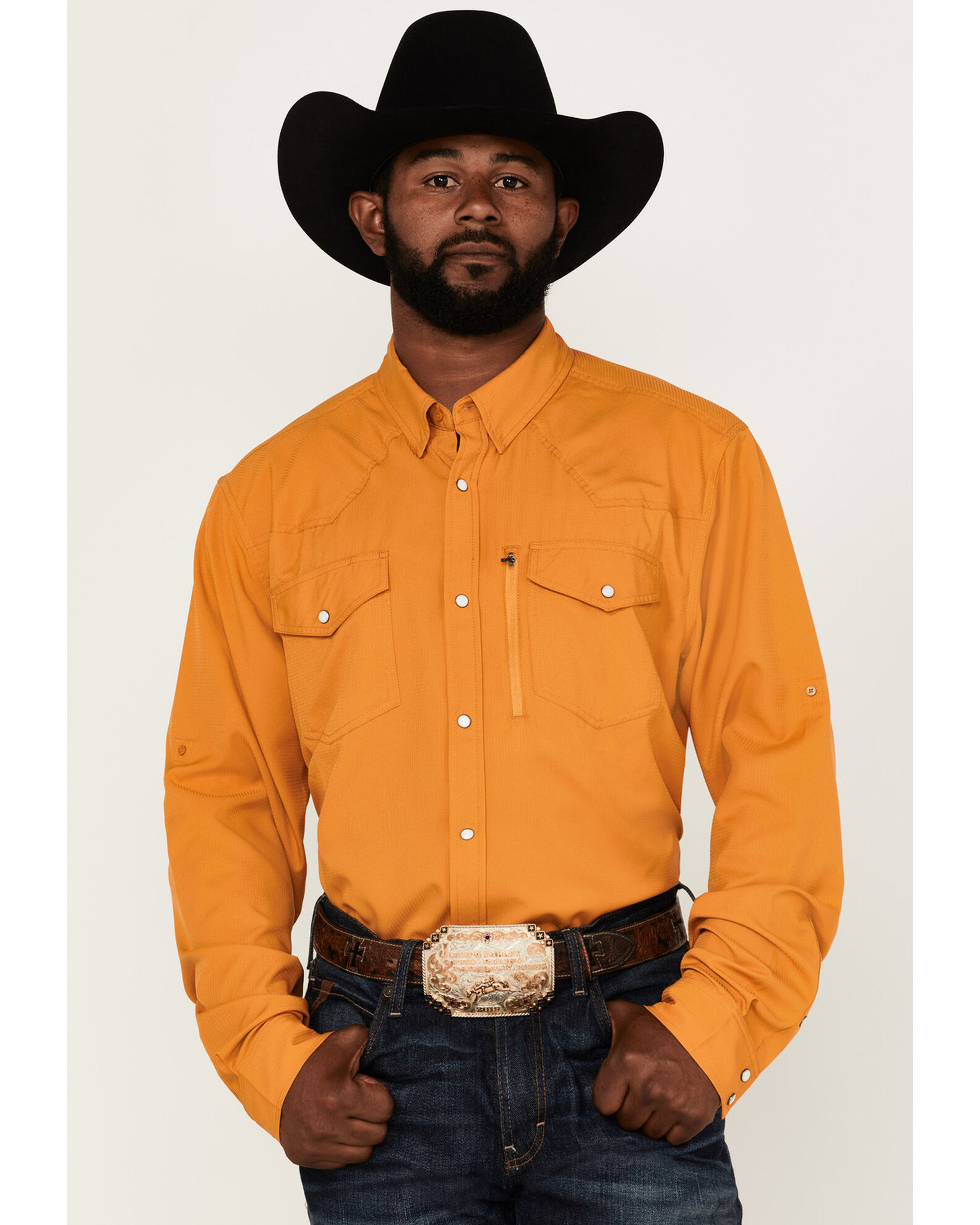 Yellow cowboy shirt top
