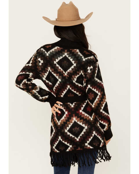 Image #4 - Idyllwind Women's Timothy Southwestern Print Sweater , Maroon, hi-res