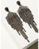 Image #2 - Wonderwest Women's Gem Fringe Earrings, Pewter, hi-res