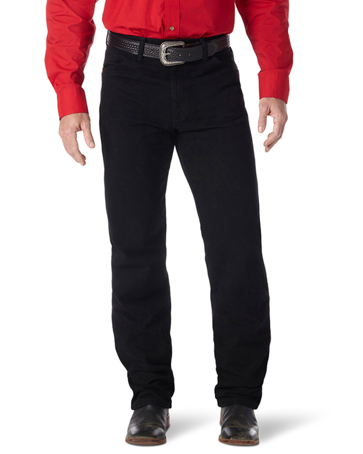 Image #1 - Wrangler Men's 13MWZ Cowboy Cut Original Fit Denim Jeans - Big, Black, hi-res